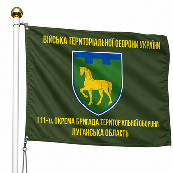 Прапор 111 Окрема Бригада Територіальної Оборони Луганська Область (Олива) V-024-2 фото