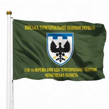 Прапор 119 Окрема Бригада Територіальної Оборони Чернігівська Область (Олива) V-028-2 фото
