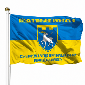 Прапор 123 Окрема Бригада Територіальної Оборони Миколаївська Область V-032-1 фото