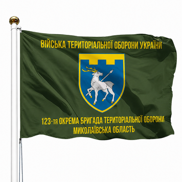 Прапор 123 Окрема Бригада Територіальної Оборони Миколаївська Область (Олива) V-032-2 фото