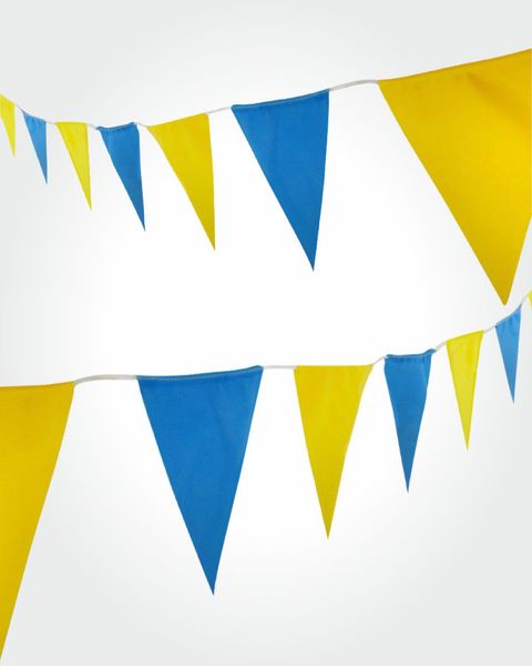 Гірлянда з синіх та жовтих прапорців. 10 м G-001 фото