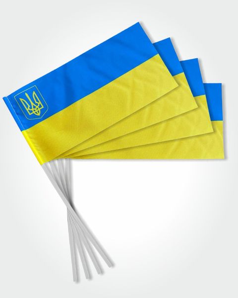 Прапорці України з паличкою 24 х 12 см. Набір 50 штук FU-008-1 фото