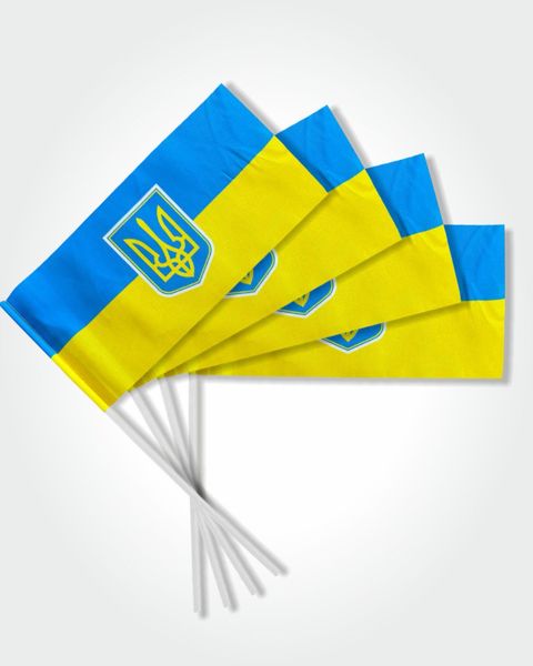 Прапорці України з паличкою 24 х 12 см. Набір 50 штук FU-008-2 фото