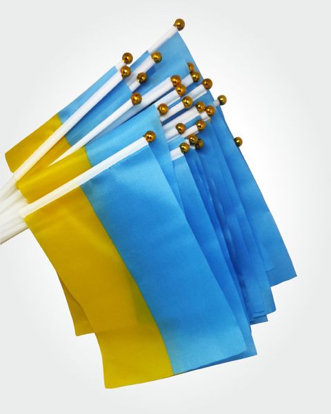 Прапорці України з паличкою 20 х 14 см. Набір 50 штук. FU-010-2 фото